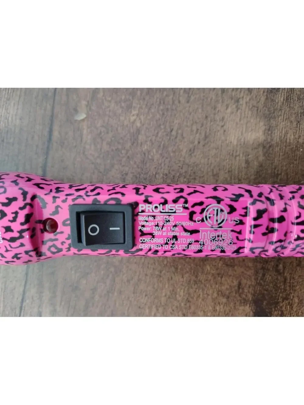 Vintage Proliss Hot Pink Leopard Tapered Curling Wand MSRP $89.99 32-25mm